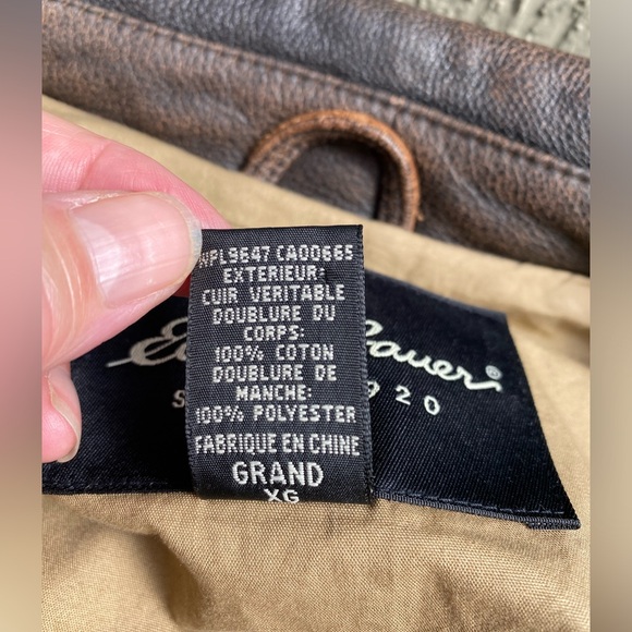 Eddie Bauer leather bomber jacket. SizeXL tall - Picture 9 of 14